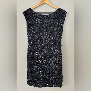Alice + Olivia Midnight Sequin Mini Dress
